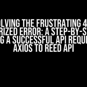 Solving the Frustrating 401 Unauthorized Error: A Step-by-Step Guide to Making a Successful API Request using Axios to Reed API