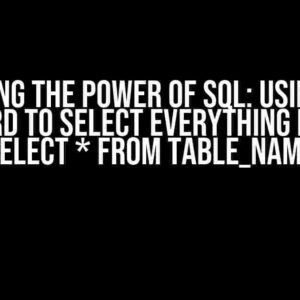 Unlocking the Power of SQL: Using TABLE Keyword to SELECT Everything from vs SELECT * from table_name